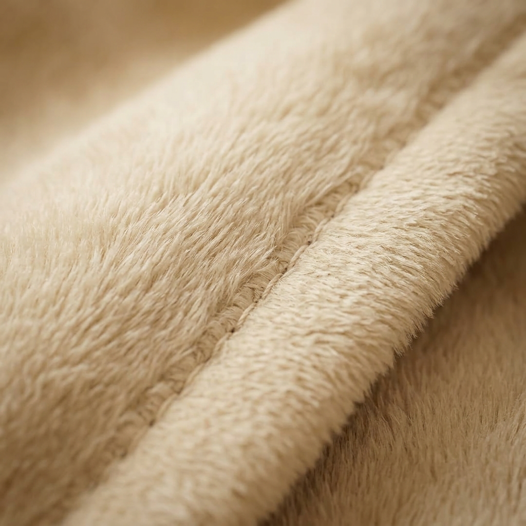 Soft velveteen blanket texture showing fabric detail and edge